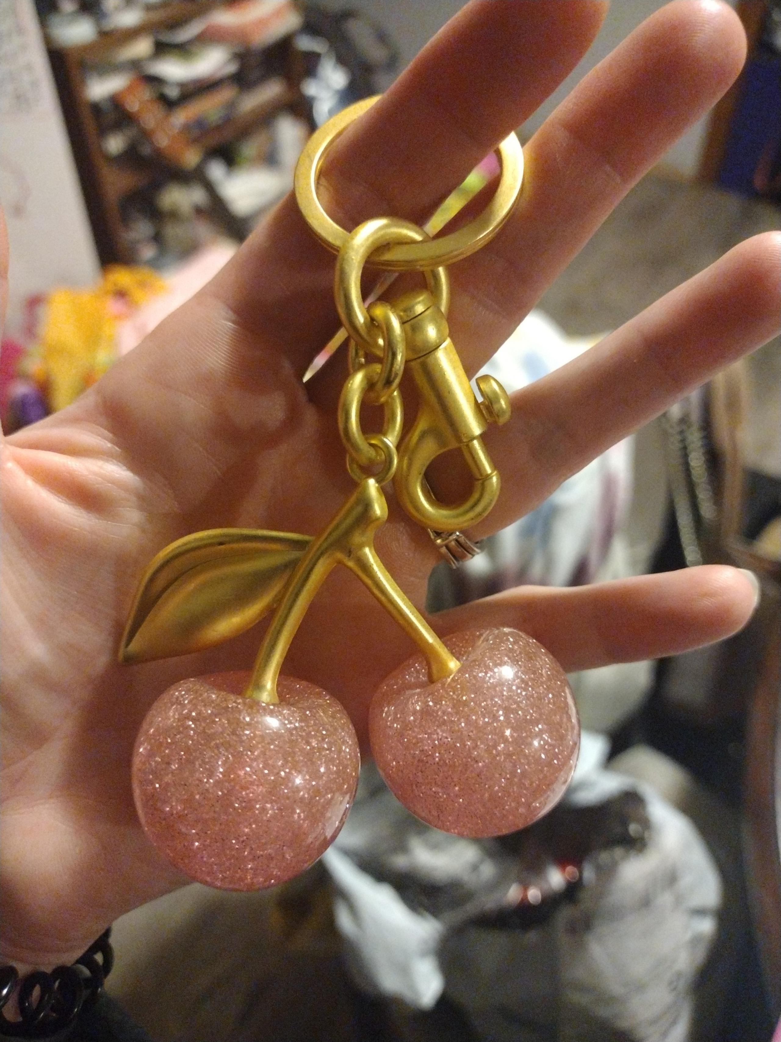 Pink Cherry bagcharm keychain