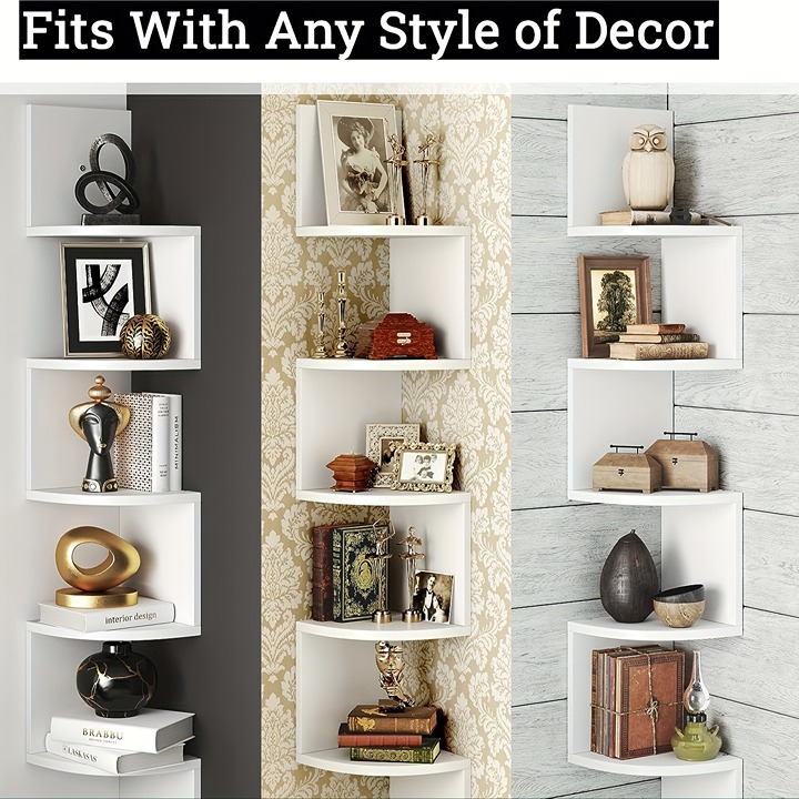 1pc Corner Rack Floating Shelf Corner Bookcase, Aesthetic Room Decor-DFSGDE