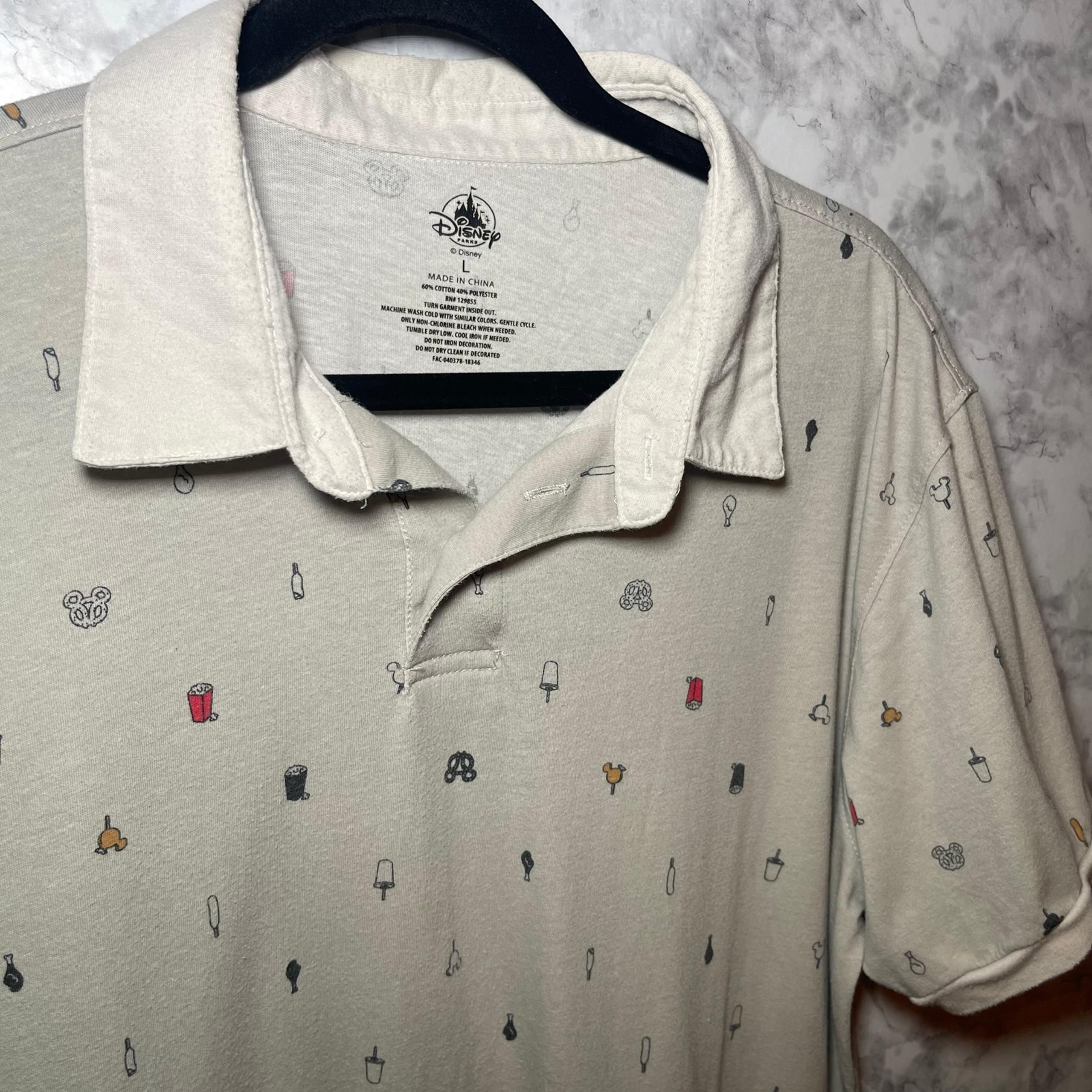 Disney Parks Men’s Size L Polo Shirt Disney Snacks Golf Polo