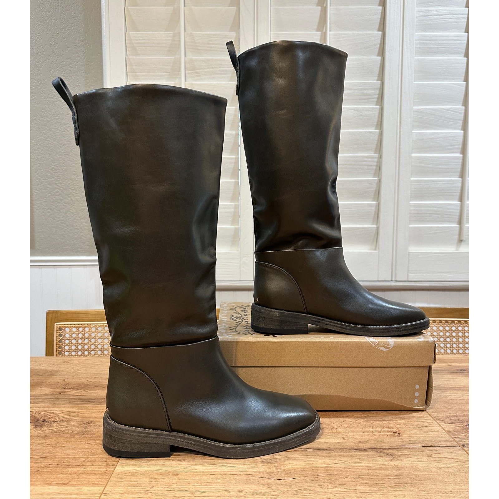 Free People We The Free Townes Fold Down Boots Olive Green 37.5 EU 7/7.5 US NIB
