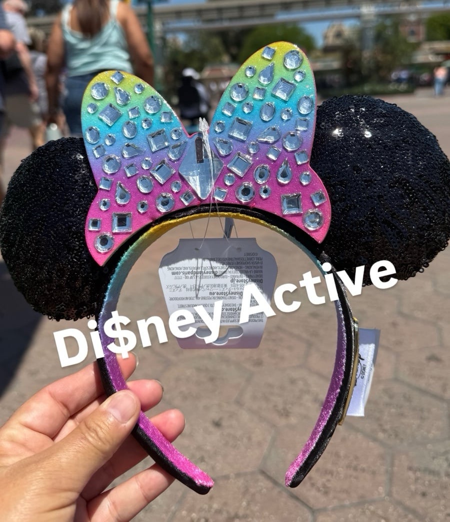Minnie Mouse Jeweled Bow Ear Headband Disneyland 70th Anniversary celebration