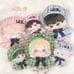 2-piece set of 10-12cm plush clothing, pink and blue tweed, beret, check pattern.