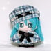 2-piece set of 10-12cm plush clothing, pink and blue tweed, beret, check pattern.