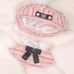 2-piece set of 10-12cm plush clothing, pink and blue tweed, beret, check pattern.