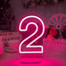 Large Quality Bright Pink “2” LED Light Party Celebration Decoration