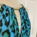 Marciano Guess leopard halter top, Womens NEW blue black green keyhole top