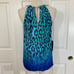 Marciano Guess leopard halter top, Womens NEW blue black green keyhole top