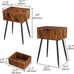 Nightstand with Drawer Rustic Brown and Black