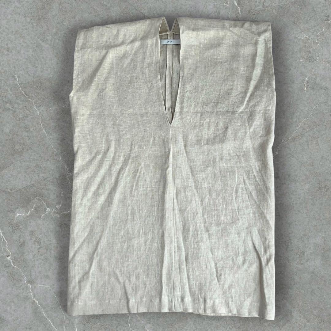 ARCHI Linen Sleeveless Square Top, 100% Linen