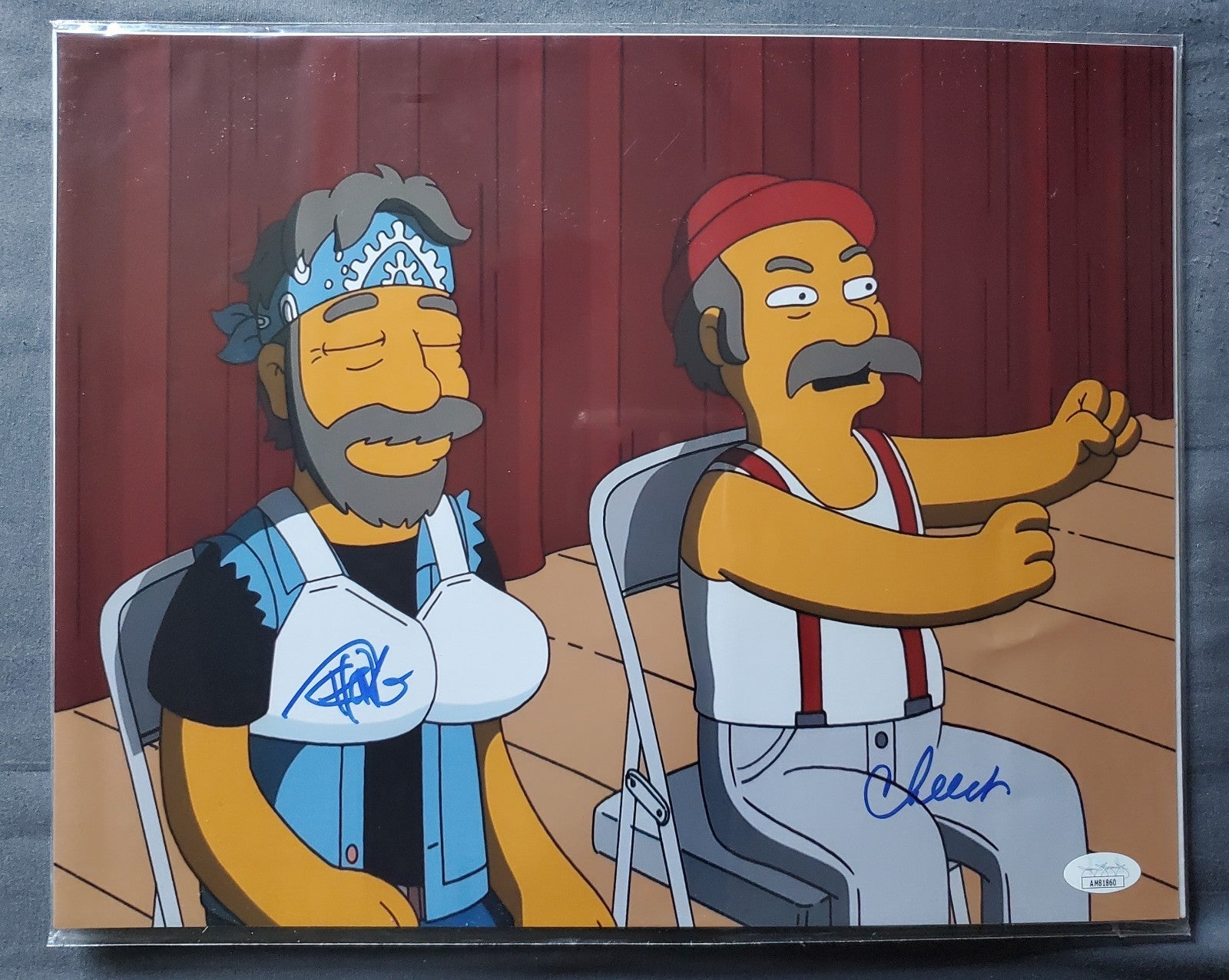 Cheech and Chong Signed Simpsons 11x14 Photo - JSA COA