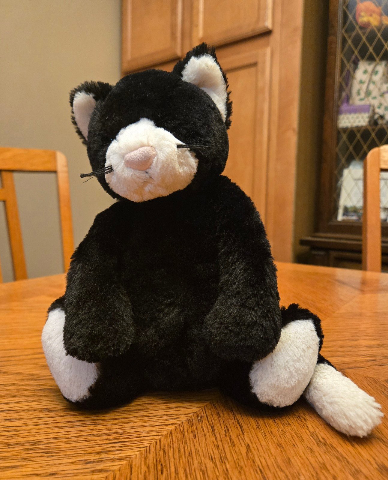 JellyCat Plush Bashful Black and White Kitten Medium M size