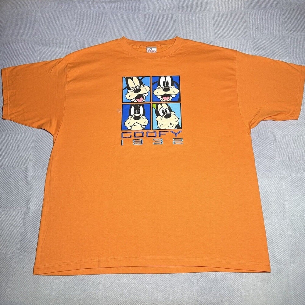 NEW Vintage 1990s Disney Store Goofy Orange T-Shirt Size 2XL USA Made NWT