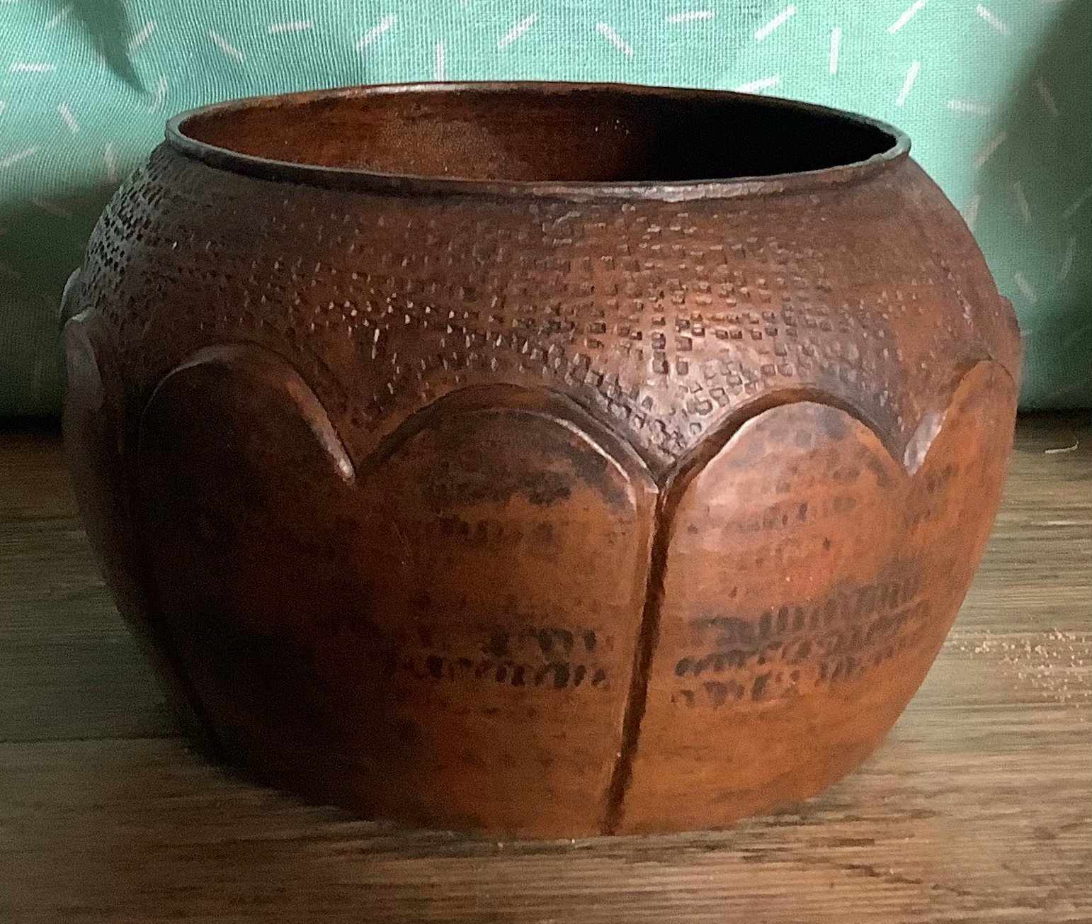 Antique Tibet Red Copper Hammer Lotus Petal Insence Burner {RARE}