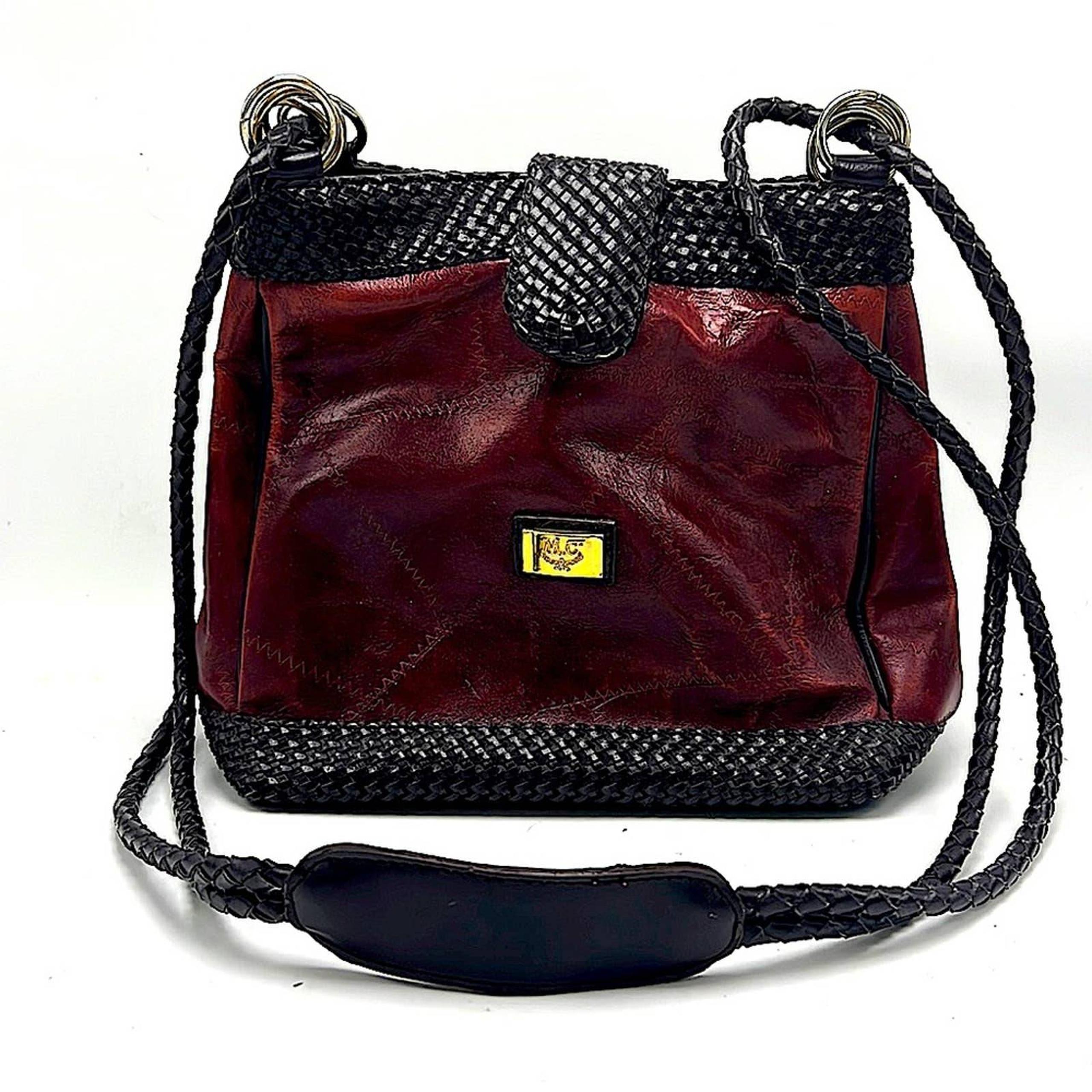 Vintage MC Marc chantal leather bag dark brown red academia womens purse bag