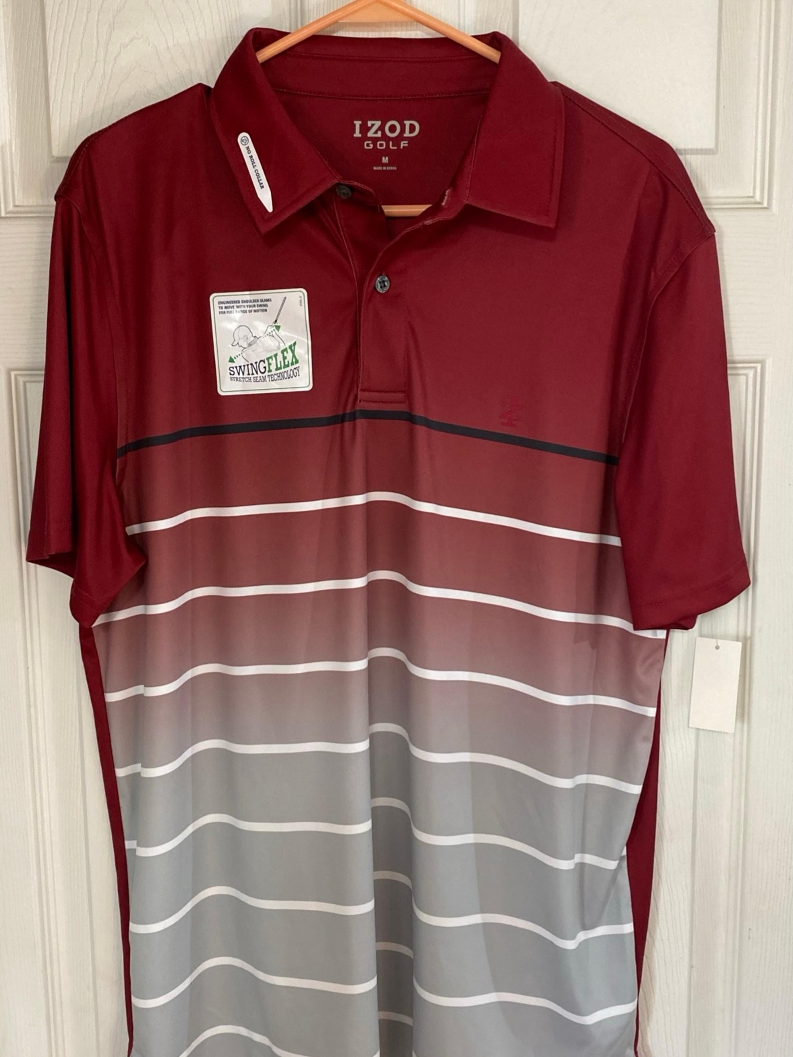 Men’s Izod Golf striped Polo Shirt NEW