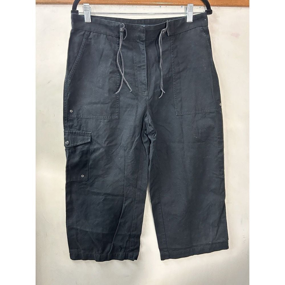 Lauren Ralph Lauren Womens 10 Black Cargo Capri Pants Cotton Capsule Gorpcore