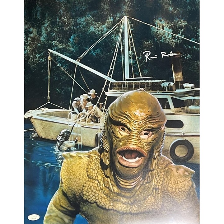 RICOU BROWNING SIGNED 16X20 PHOTO CREATURE FROM THE BLACK LAGOON JSA 4