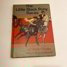 Vintage Children's Book-- The Little Black Pony Races By Walter Farley