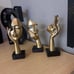 3 PCS Thinker Small Statue, Golden Black Abstract Art Sculpture Modern Home Deco