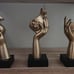 3 PCS Thinker Small Statue, Golden Black Abstract Art Sculpture Modern Home Deco