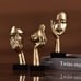3 PCS Thinker Small Statue, Golden Black Abstract Art Sculpture Modern Home Deco