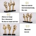 3 PCS Thinker Small Statue, Golden Black Abstract Art Sculpture Modern Home Deco