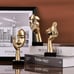3 PCS Thinker Small Statue, Golden Black Abstract Art Sculpture Modern Home Deco