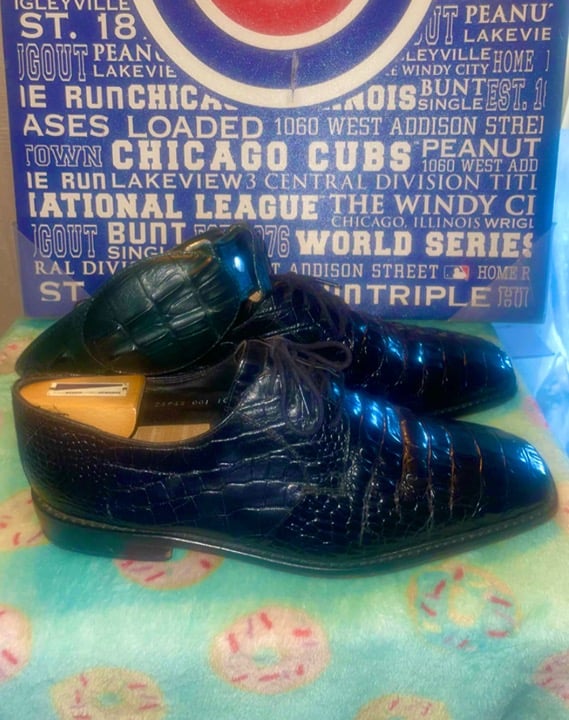 Stacy Adams alligator print shoes and belt