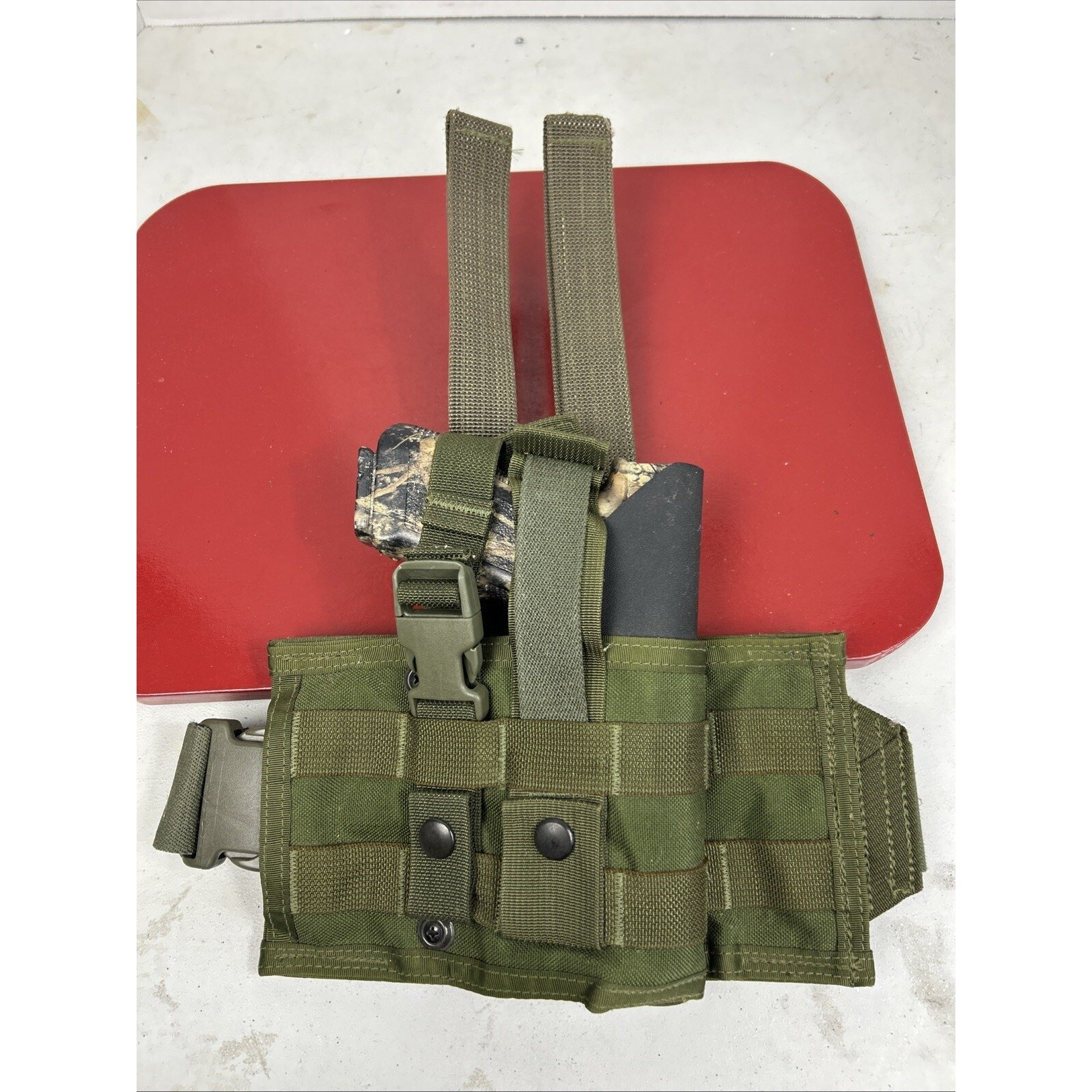 Vapor Spec Ops Glock 17, 22, 45 Tactical Holster Drop Leg Right Hand OD Green