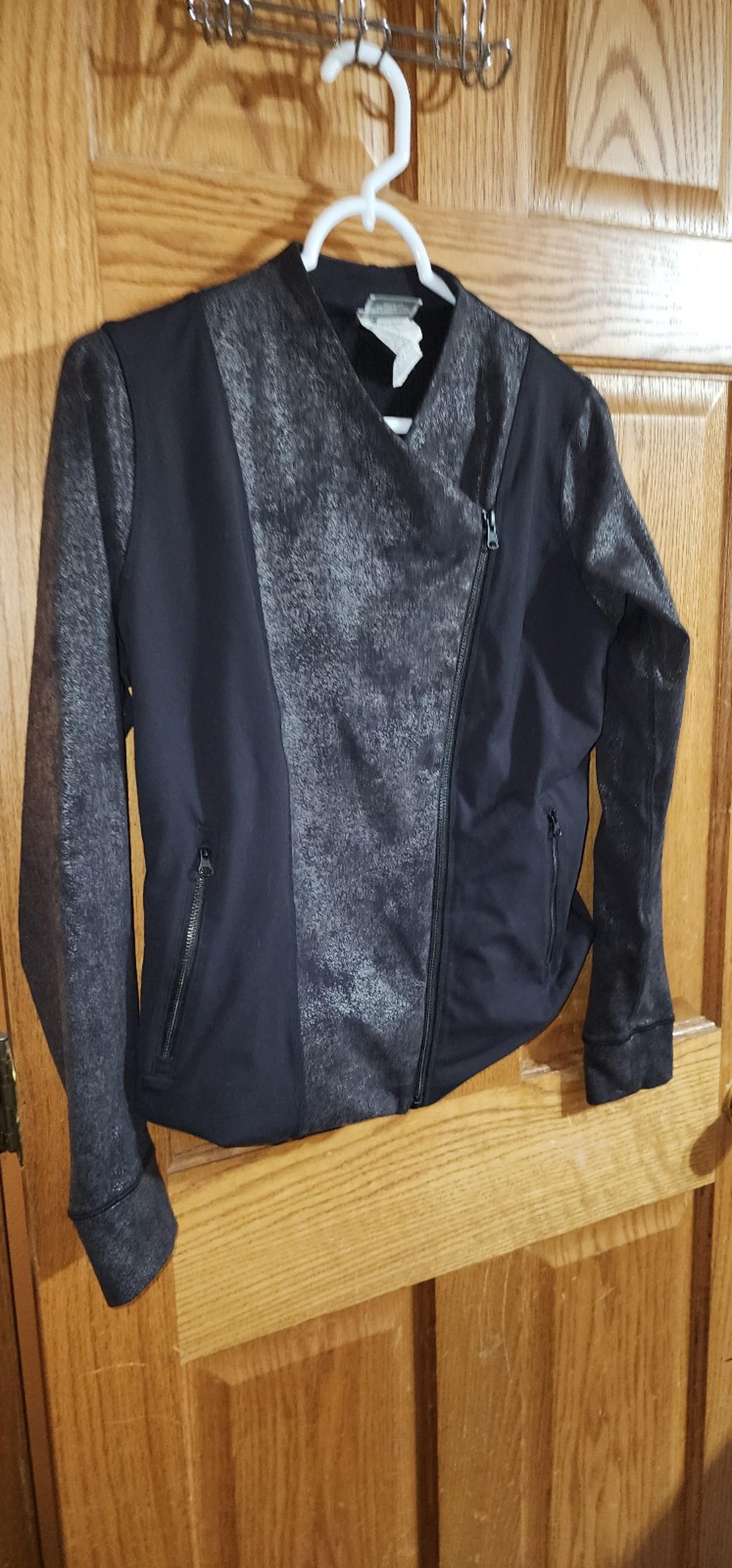 New Balance Women Moto Jacket Motorcycle Biker Active Full Zip Asphalt Gray Blac