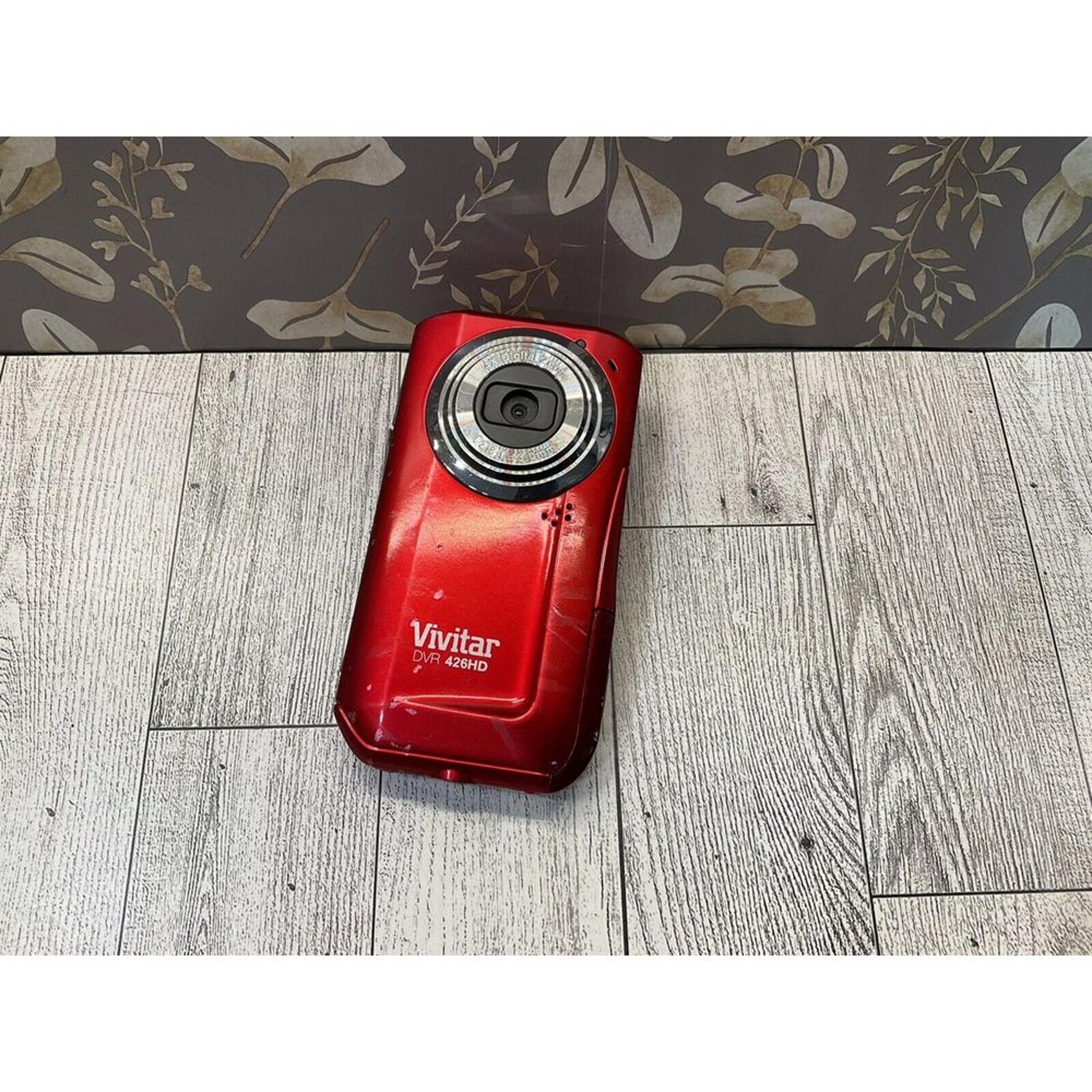 Vivitar DVR 426HD Digital Camcorder RED UN-Tested FOR PARTS