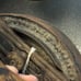 Antique HTF Set of Sad Irons w/ Detachable Wooden Handle, Heavy!
