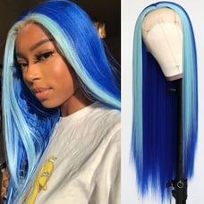 lace front wig human hair blended
