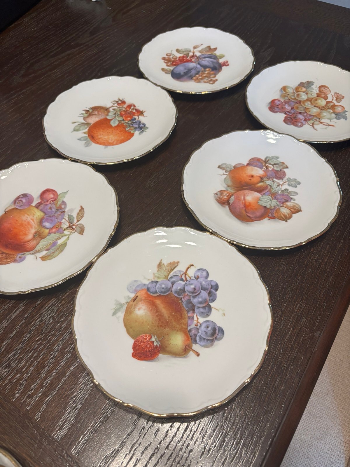 6 Fruit &Nut Salad Plates Schumann Arzberg Germany VINTAGE