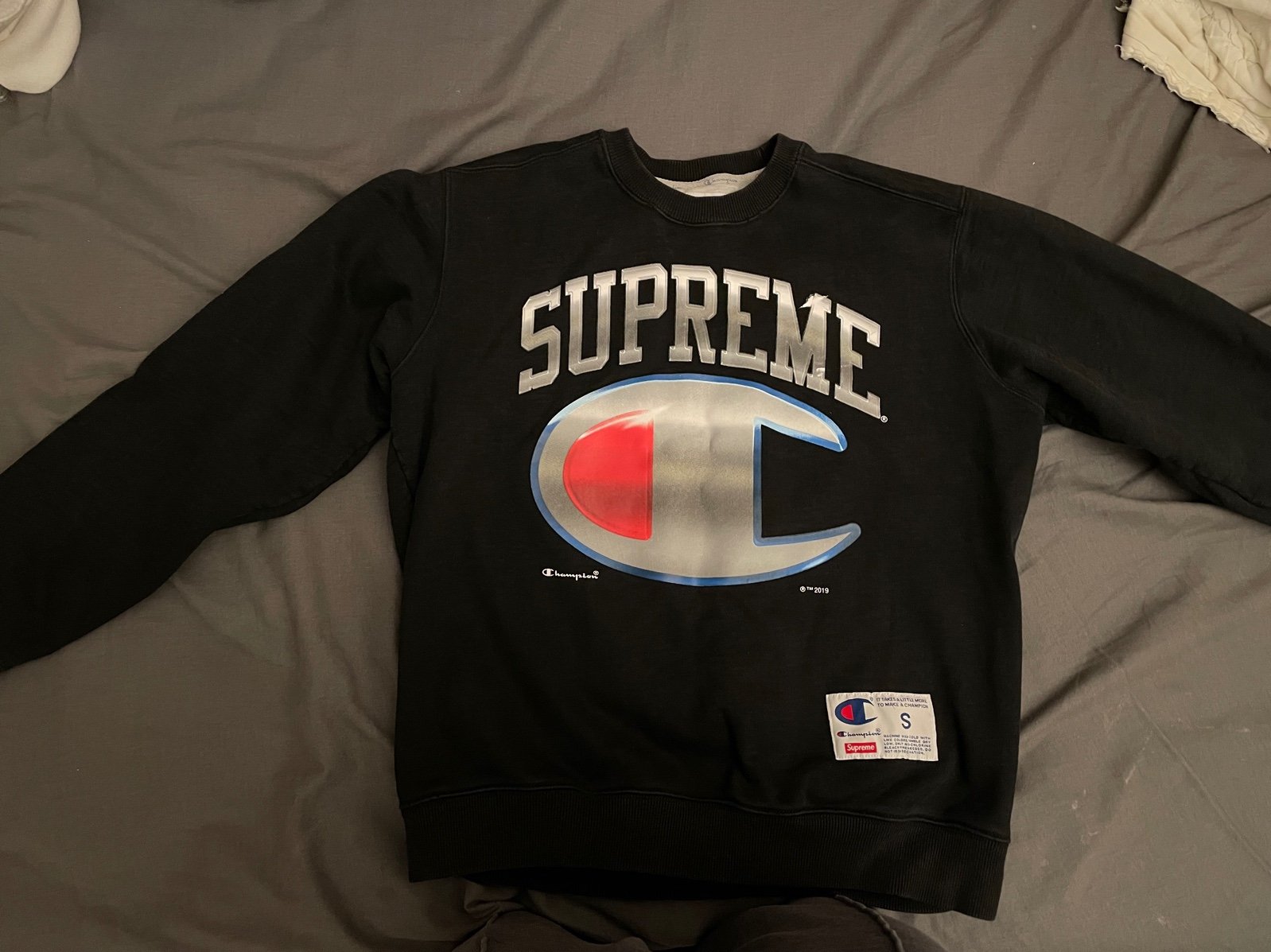 supreme champion chrome crewneck size s