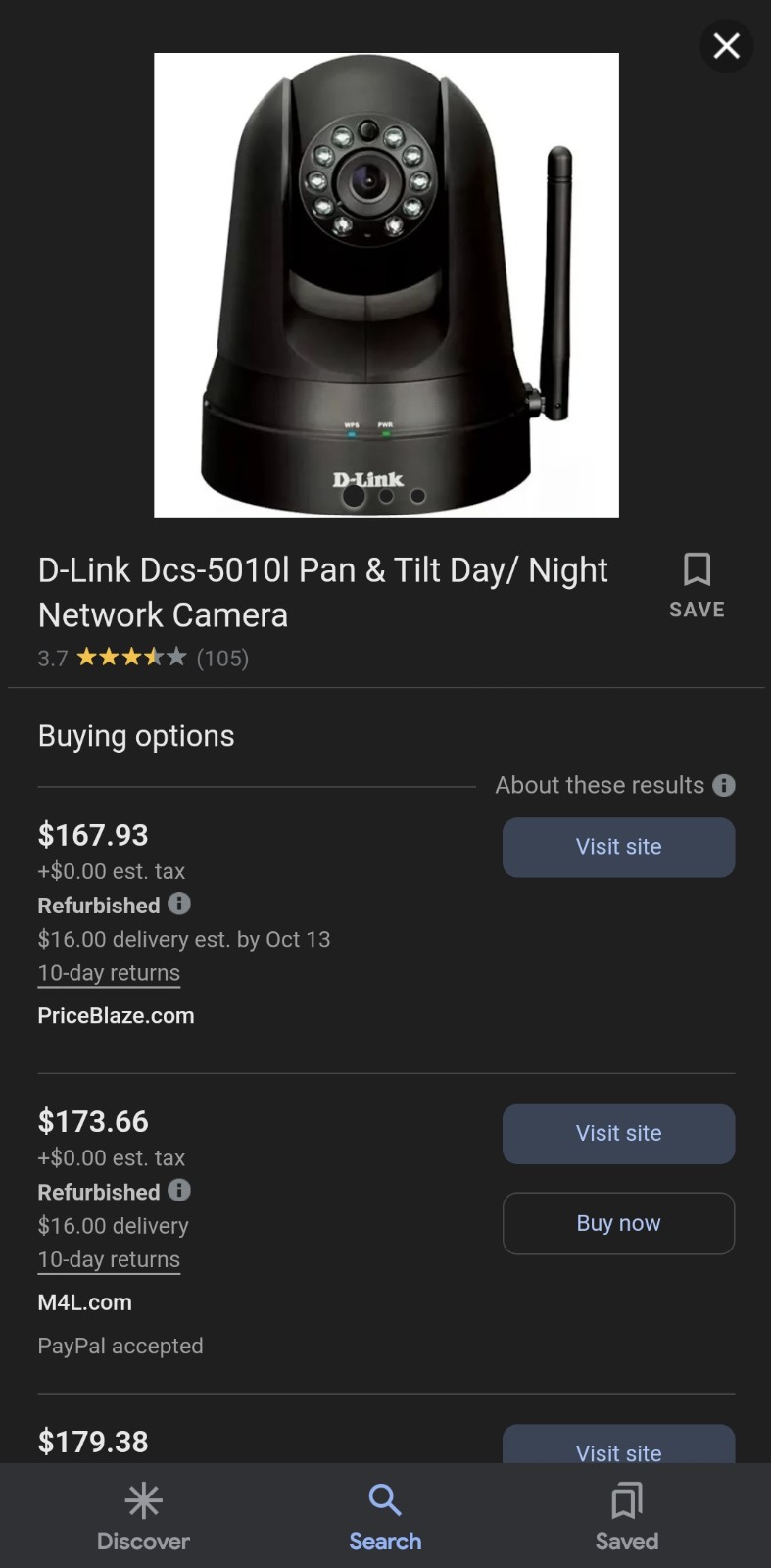 DLink Pan and Tilt Security Camera