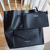 Lancaster Black Leather Bucket Bag