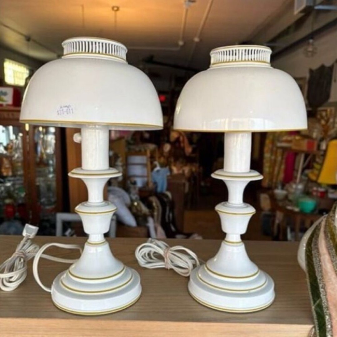 Vintage White Metal Lamps