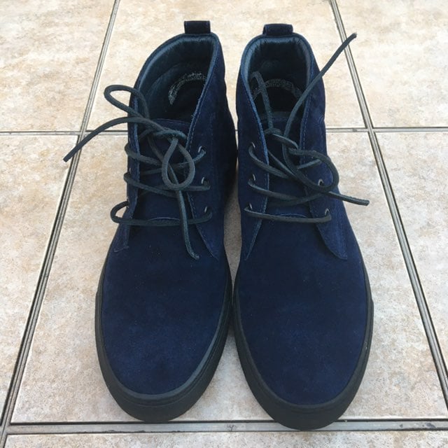 Canali navy suede ankle boots men shoes