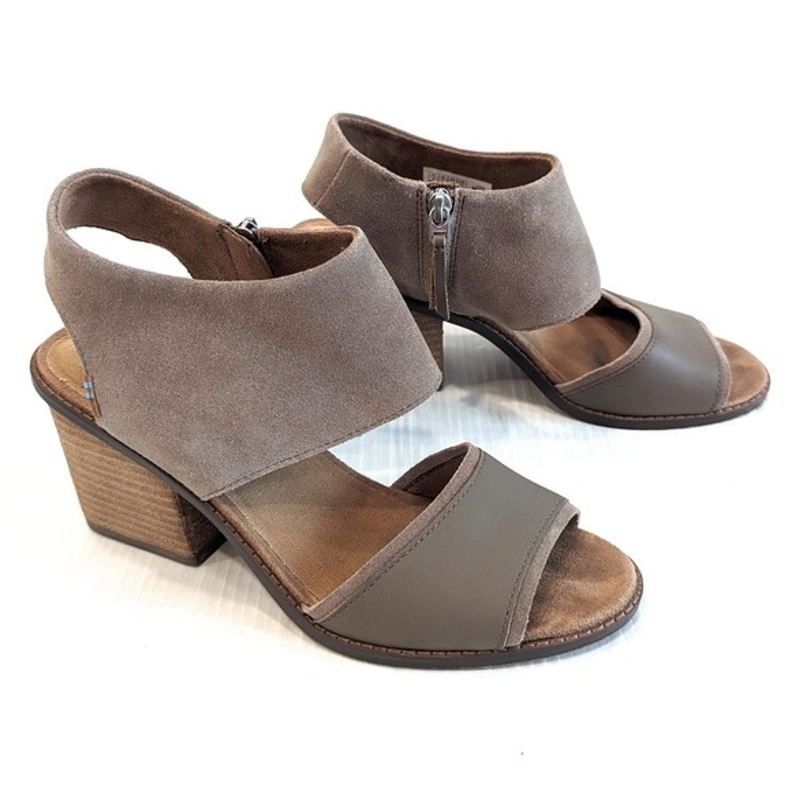 TOMS Majorca Women's Tan Suede Leather strappy block heel sandals size 10