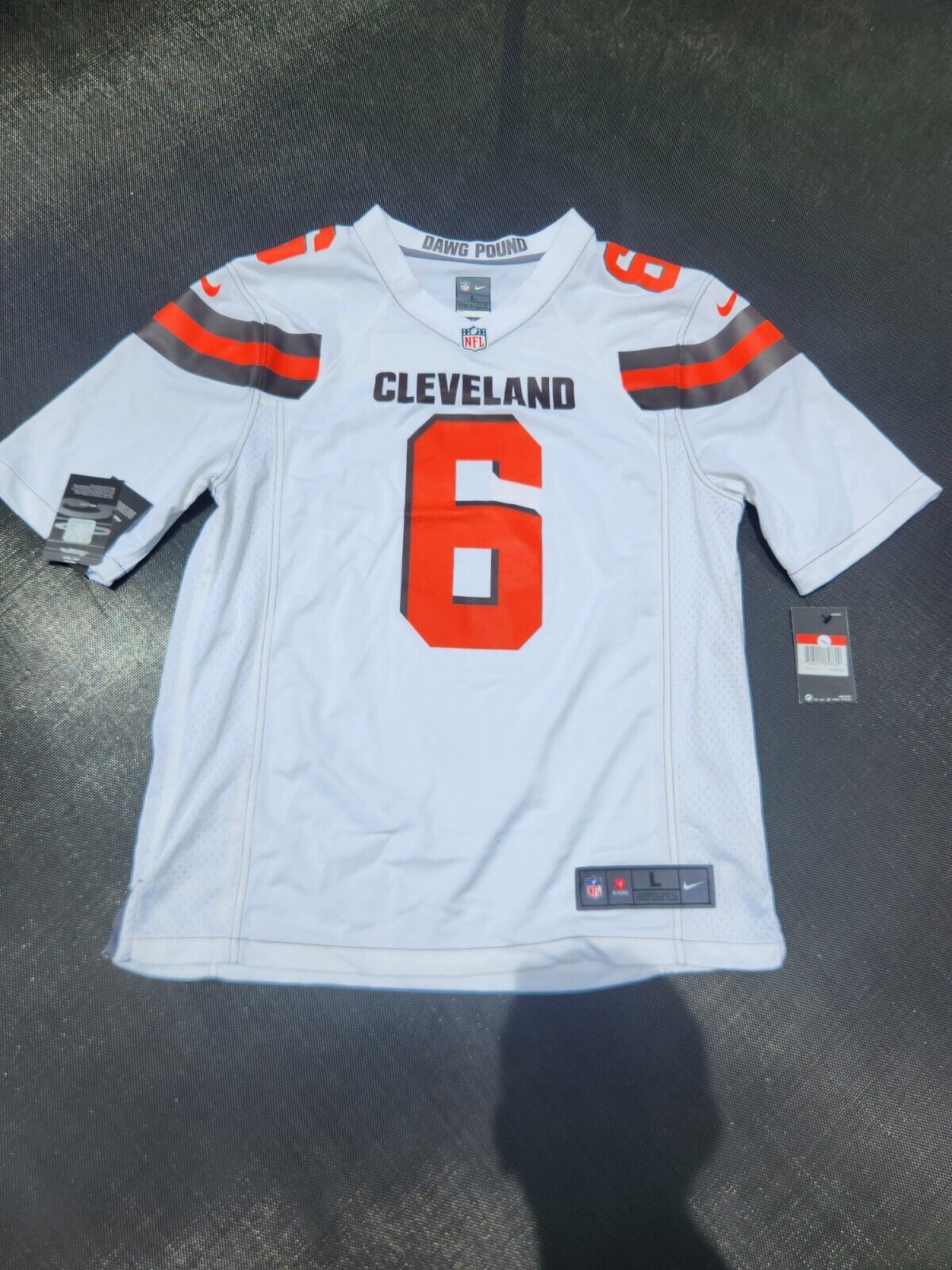 Cleveland Browns #6 Baker Mayfield NFL On Field Nike Jersey Mens L White