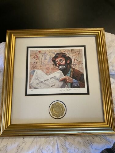 Rare AP- Artist Proof -Emmett Kelly Circus Collection Lithograph The Tycoon