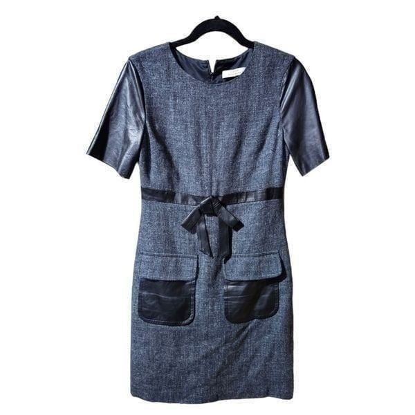 ROBERT RODRIGUEZ Tweed/Leather Dress - Size 8