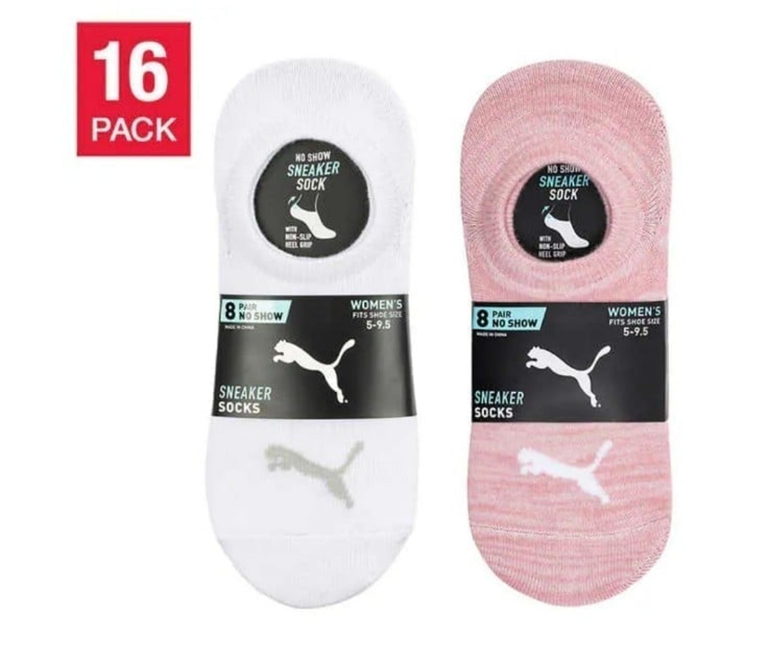 PUMA Ladies' Sneaker Sock, 16-pair, New