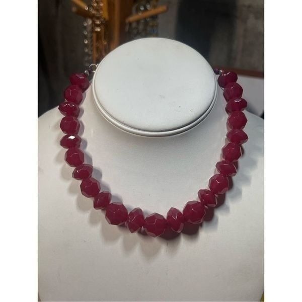 Vintage Raspberry Quartz Faceted Chunky Choker Women’s Vintage Necklace
