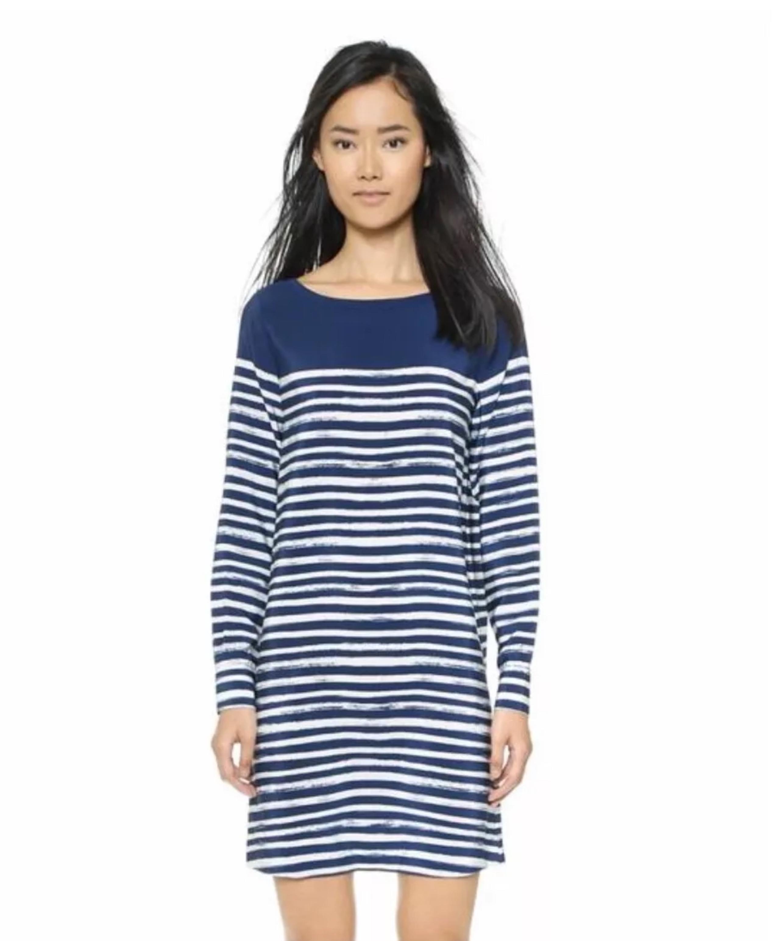 Vince 100% Silk Marker Striped Dress