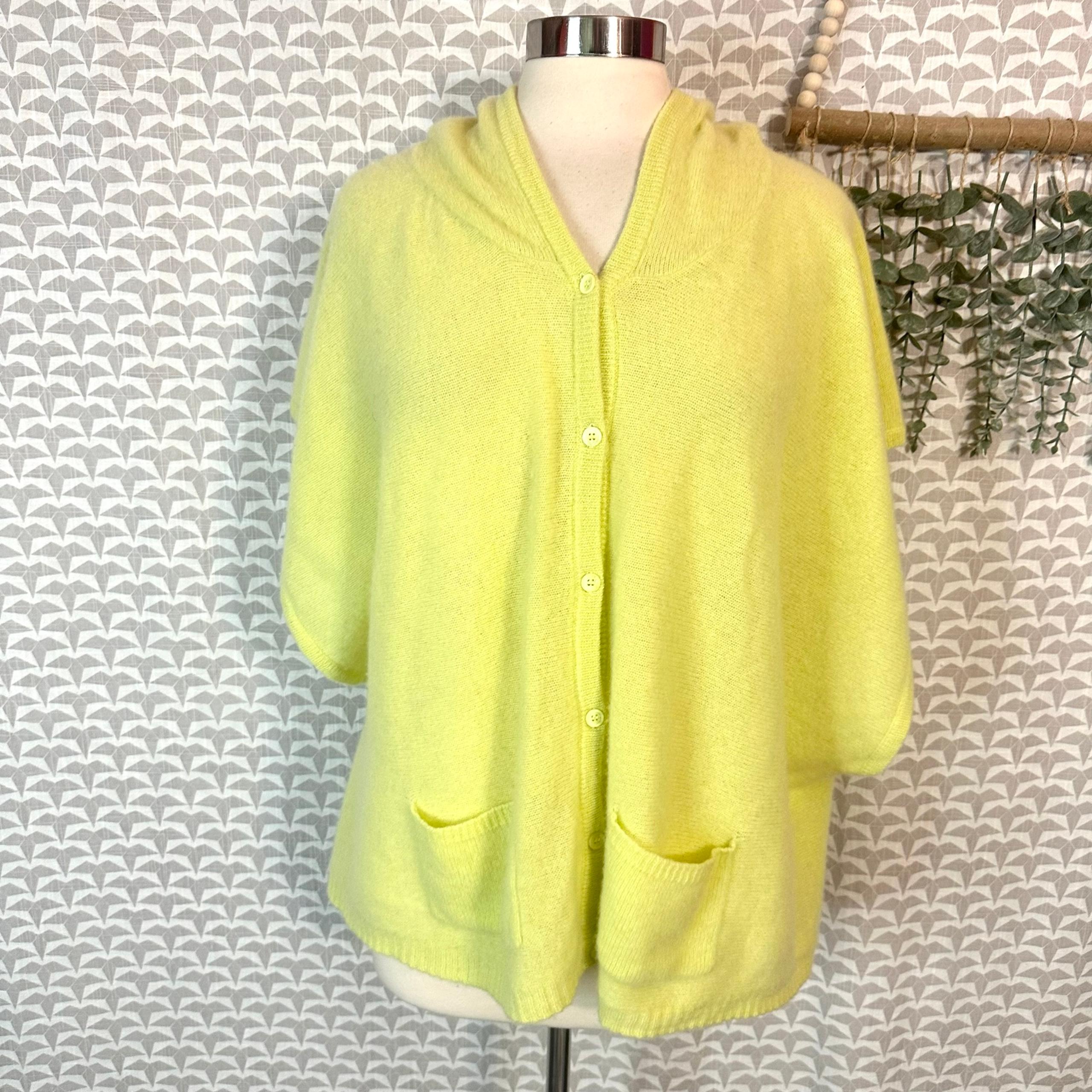 Fresh Produce Cashmere Soft Lightweight Cardigan Poncho Sweater Hooded Size M/L