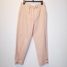 IRO Minimalist High Waisted Pale Cream Pink Tailored Career Ankle Trouser Size 8