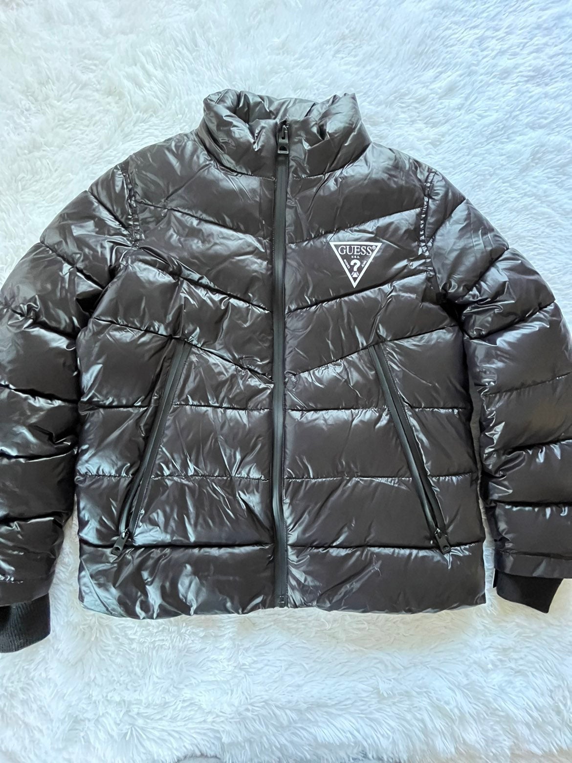 NWT Black GUESS Mens Puffer Jacket