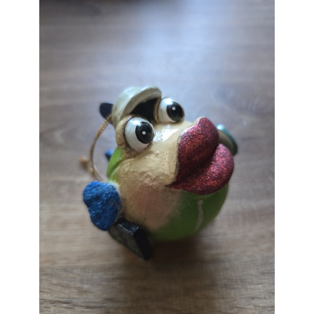 Rare Katherines Collection Tennis Fish Christmas Ornament Puffer Big Lips Player